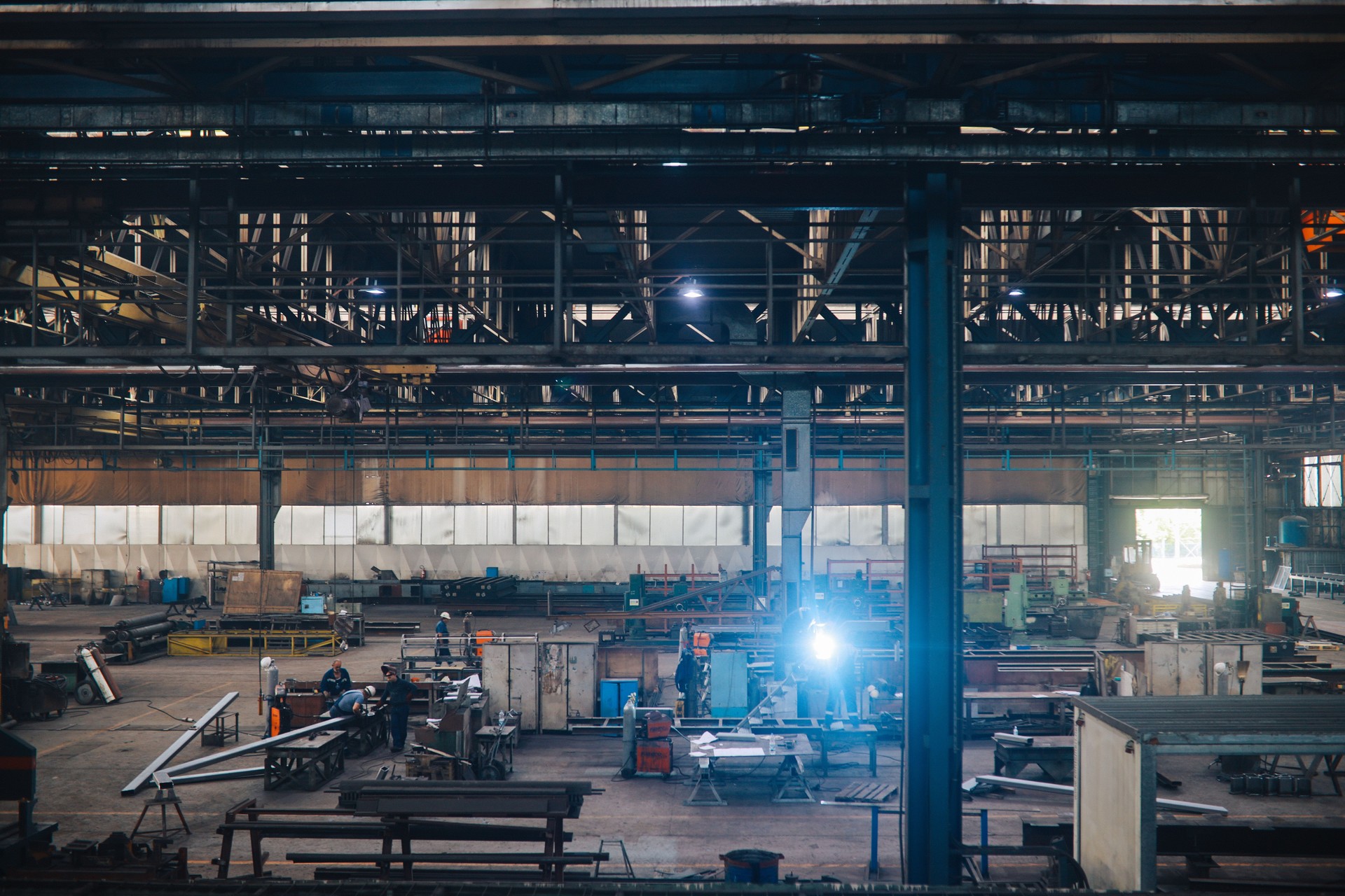 Large industrial empty warehouse space